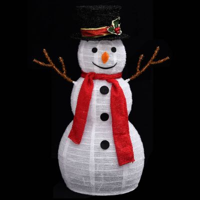 vidaXL Figura Natalizia Pupazzo di Neve a LED Tessuto Pregiato 60 cm
