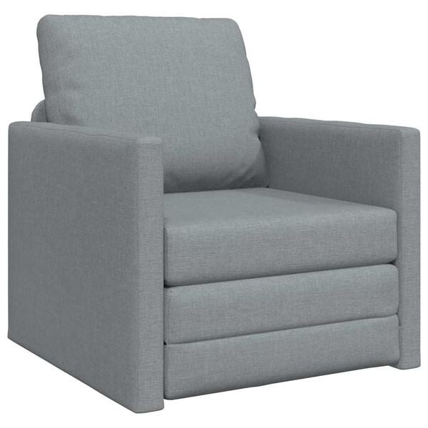 vidaXL Divano letto 60cm Grigio chiaro Tessuto