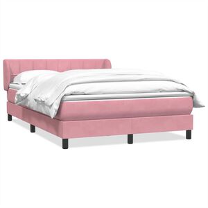 vidaXL Giroletto a Molle con Materasso Rosa 160x220 cm in Velluto