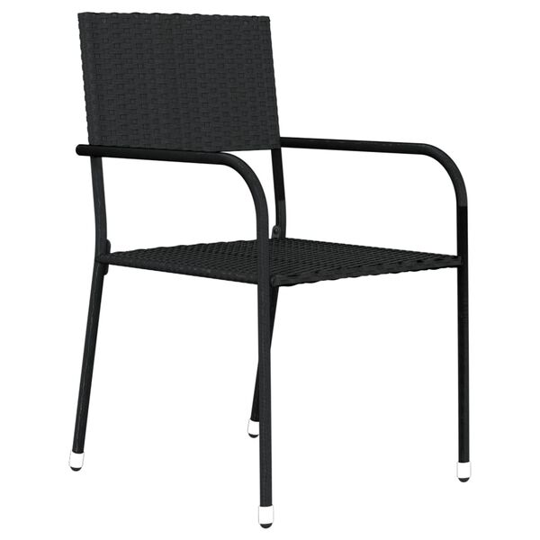 vidaXL Set Mobili da Pranzo da Giardino 9 pz Nero