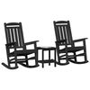vidaXL Sedia a dondolo da giardino 3 pcs Nero 38 x 38 x 46cm Plastica