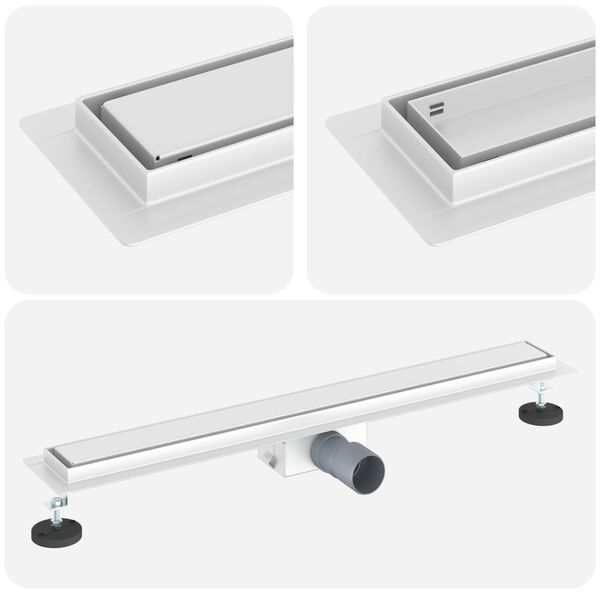 vidaXL Drenaggio doccia 2 in 1 Argento 70 cm Acciaio Inox 304