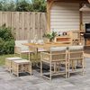 vidaXL Set da Pranzo da Giardino 9 pz con Cuscini Beige in Polyrattan