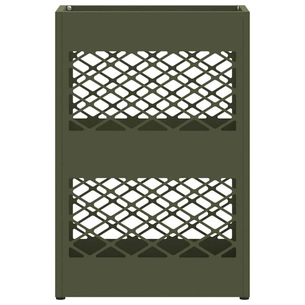 vidaXL Supporto per Ombrellone Oliver verde 28 x 12 x 41 cm Acciaio