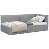 vidaXL Cornice del letto ad angolo Grigio chiaro 90 x 200 cm Tessuto