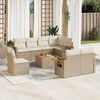 vidaXL Set Divano da Giardino 9 pz con Cuscini Beige in Polyrattan