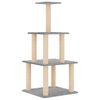 vidaXL Albero per Gatti con Tiragraffi in Sisal Grigio Chiaro 111 cm