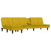 vidaXL Divano Letto a L Giallo 255x140x70 cm in Velluto