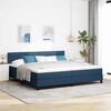 vidaXL Letto a molle con materasso Blu 200 x 200 cm Tessuto