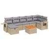 vidaXL Set Divano da Giardino 8 pz con Cuscini Beige Misto Polyrattan