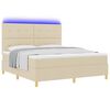 vidaXL Letto a Sorgente LED con materasso Crema 180 x 200 cm Tessuto