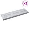 vidaXL Gradini per Scale 5 pz 60 x 18 x 2,5 cm Argento Alluminio