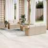 vidaXL Set Divano da Giardino 6 pz con Cuscini Beige in Polyrattan
