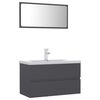 vidaXL Set Mobili da Bagno Grigio in Legno Multistrato