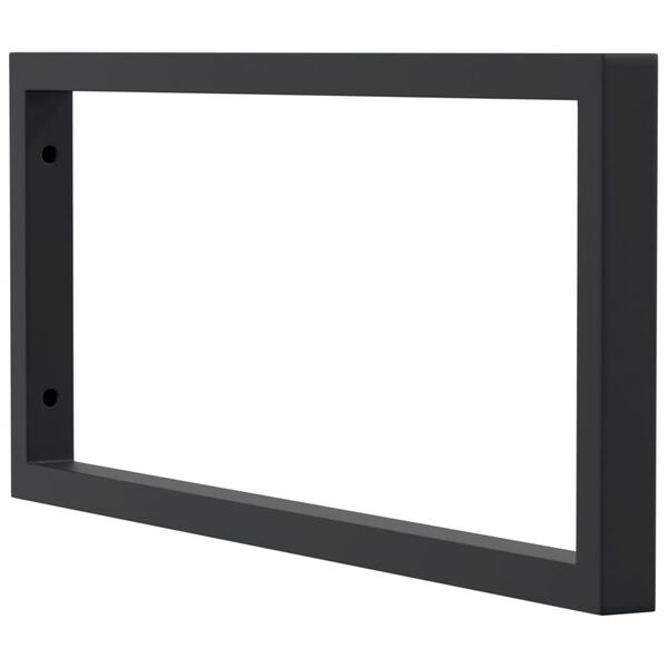 vidaXL Reggimensole per Lavabo 2 pz Nere Rettangolari in Acciaio