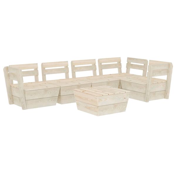 vidaXL Set Divani da Giardino su Pallet 6 pz in Legno Abete Impregnato
