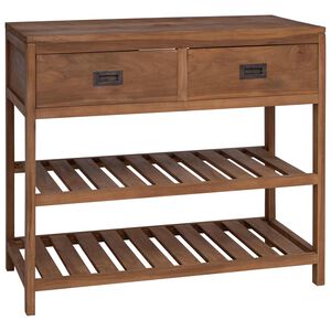 vidaXL Mobile da Bagno Naturale 90 x 45 x 75 cm Legno di teak solido