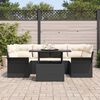 vidaXL Set Divano da Giardino con cuscino 7 pcs Nero Poly Rattan
