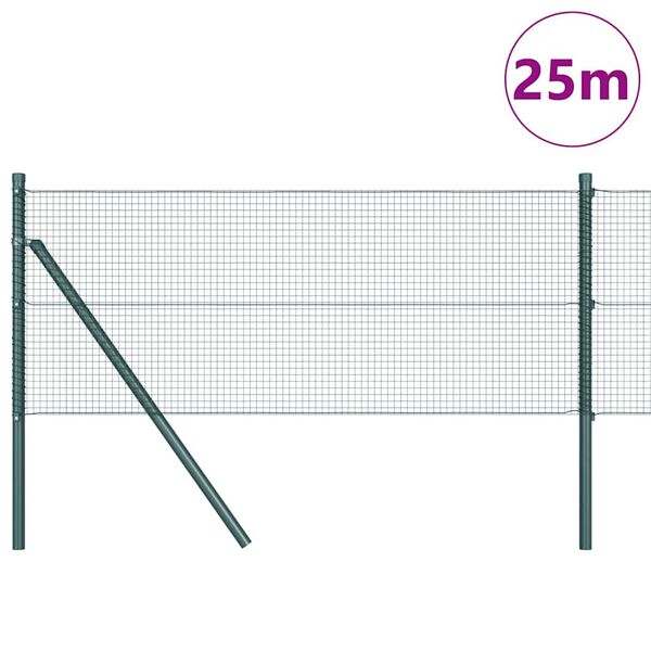 vidaXL Palo della recinzione Verde 25 x 0,4 m (rete 16 x 16 mm)