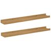 vidaXL Scaffale da parete con lo scaffale 2 pcs Marrone 60 x 9 x 3 cm