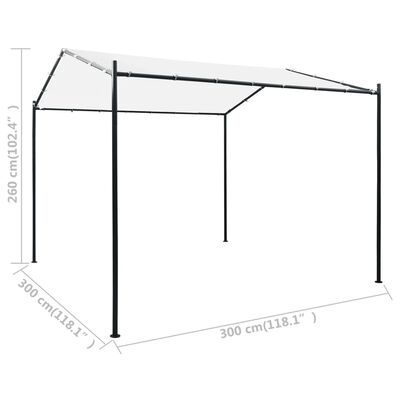 vidaXL Gazebo da Giardino 3x3x2,6 m Bianco 180 g/m²