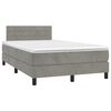 vidaXL Letto a Molle con Materasso e LED Grigio Chiaro 120x200 cm Velluto