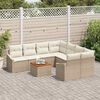 vidaXL Set Divano da Giardino 9 pcs Beige e Crema polyrattan