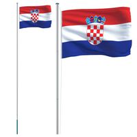 vidaXL Asta e Bandiera Croazia 6,23 m Alluminio