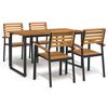 vidaXL Set Pranzo da Giardino 5 pz Legno Massello di Acacia e Metallo