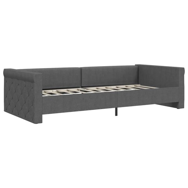 vidaXL Dormeuse con Materasso USB Grigio Scuro in Tessuto 90x200 cm