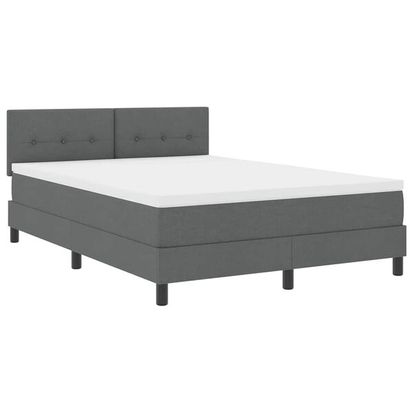 vidaXL Letto box spring con materasso Grigio scuro 160 x 200 cm