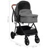 vidaXL Passeggino 3 in 1 Grigio Chiaro e Nero in Acciaio