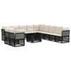 vidaXL Set Divano da Giardino 12 pz Nero polyrattan
