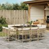 vidaXL Set da Pranzo da Giardino 11 pz con Cuscini Beige in Polyrattan