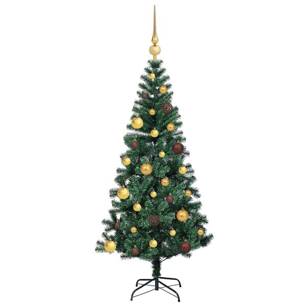 vidaXL Albero di Natale artificiale con luci integrate Verde 150 cm