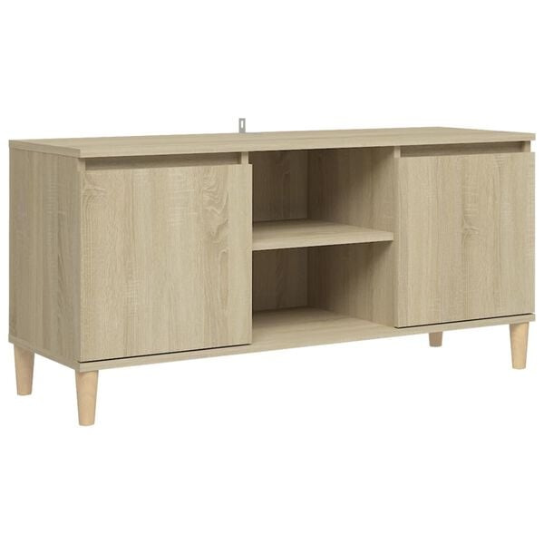 vidaXL Mobile TV con Gambe in Legno Rovere Sonoma 103,5x30x50 cm