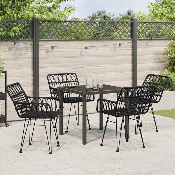 vidaXL Set da Pranzo per Giardino 5 pcs Nero