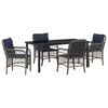 vidaXL Set da Pranzo per Giardino 5 pcs Grigio e Nero Rattan