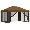vidaXL Gazebo da giardino con pareti laterali 4 &times; 3 m Tortora