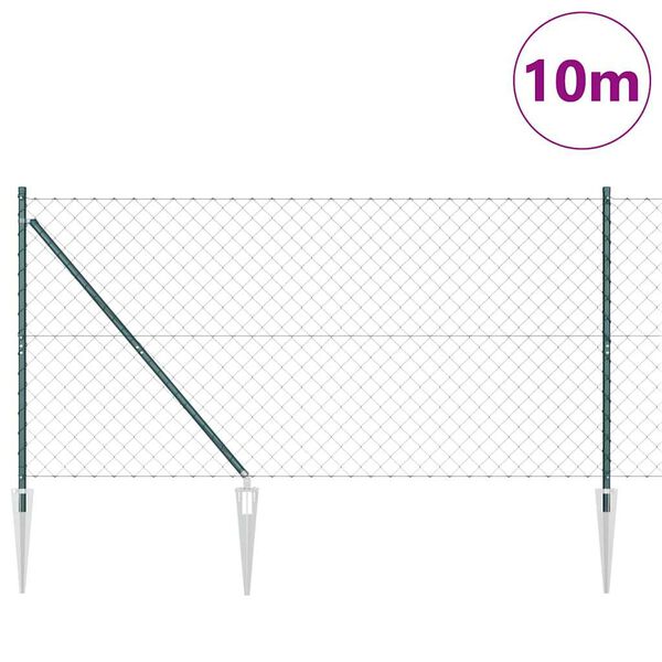 vidaXL Palo della recinzione Verde 10 x 1,2 m (maglie 60 x 60 mm)