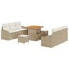 vidaXL Set Divano da Giardino 9 pz Beige polyrattan