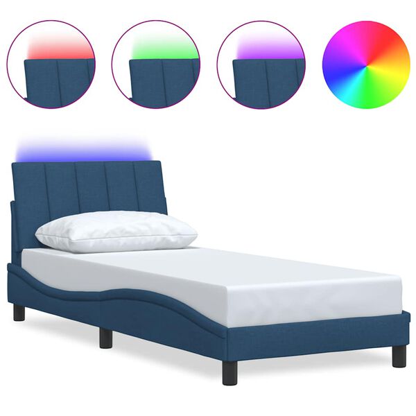 vidaXL Giroletto senza Materasso Hanko Blu 80x200 cm in Tessuto