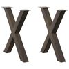 vidaXL Gambe per tavolo da pranzo a forma di X 2 pz in acciaio naturale 80x(72-73) cm