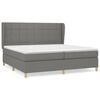 vidaXL Giroletto a Molle con Materasso Grigio Scuro 200x200 cm Tessuto