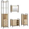 vidaXL Set di Armadi da Bagno 4 pz Rovere Sonoma 40 x 36 x 200,5 cm