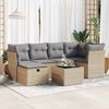 vidaXL Set Divano da Giardino 6 pz con Cuscini Beige in Polyrattan