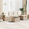vidaXL Set Divano da Giardino 6 pz con Cuscini Beige in Polyrattan