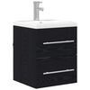 vidaXL Armadio per Lavabo da Bagno Rovere Nero 41 x 38,5 x 48 cm