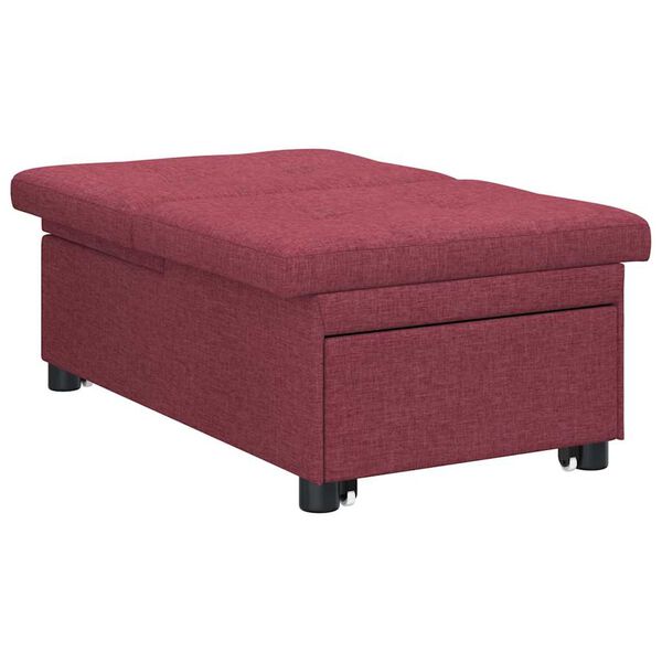 vidaXL Divano letto Rosso 194 x 67 x 37 cm Tessuto