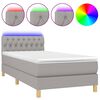 vidaXL Letto a Molle Materasso e LED Grigio Chiaro 100x200 cm Tessuto